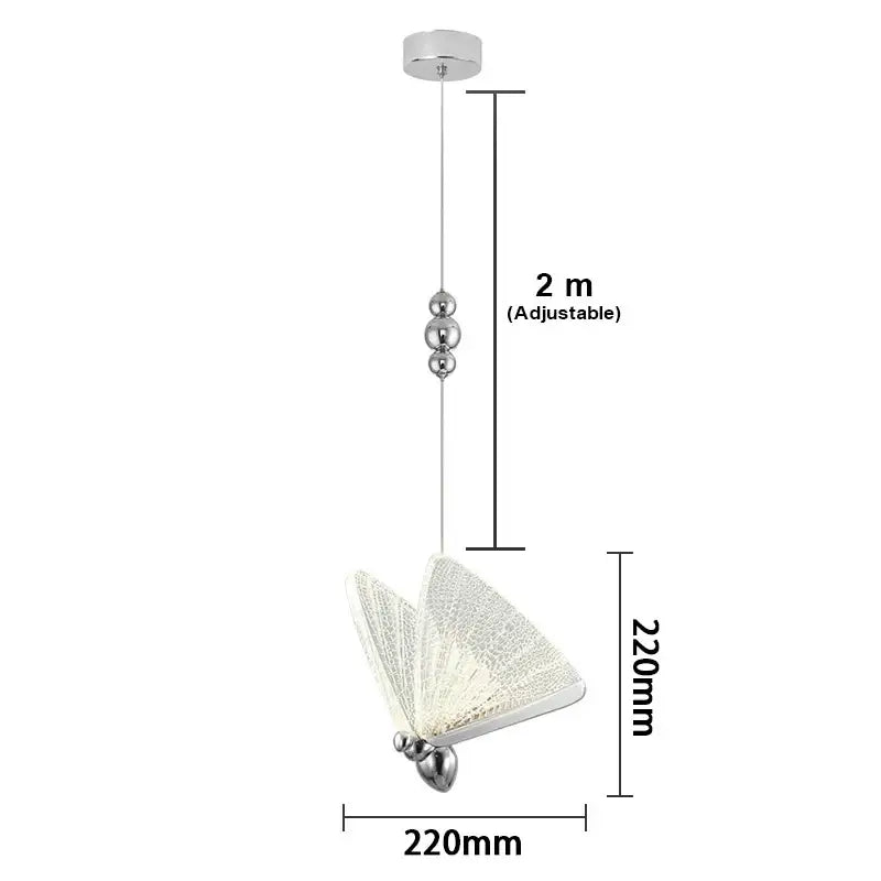 Golden iridescent butterfly pendant light for living room