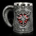 Gothic baphomet resin stainless steel tankard bar decor