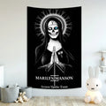 Gothic white & red baphomet poster tapestry bedroom wall decor