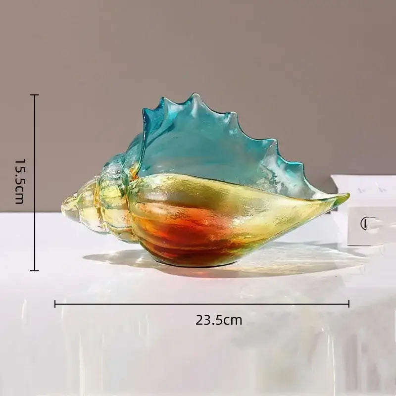Gradient conch glass key tray living room shell handicrafts container