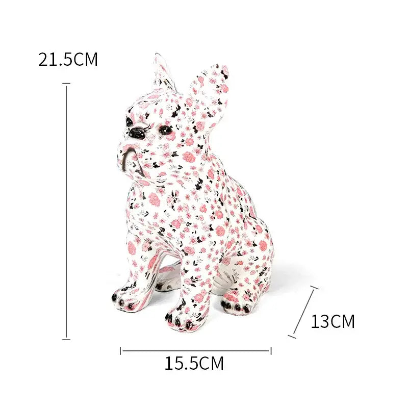 Graffiti & floral bulldog punk art resin sculptures living room decor