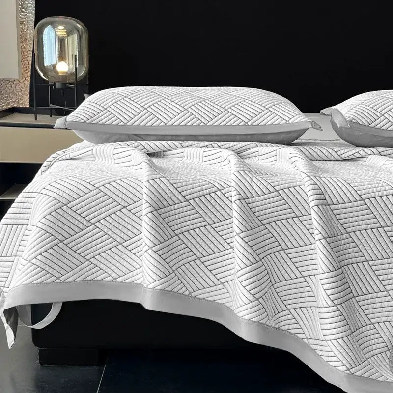 Gray cooling ice bean mesh quilted mattress pad bedroom bed mat