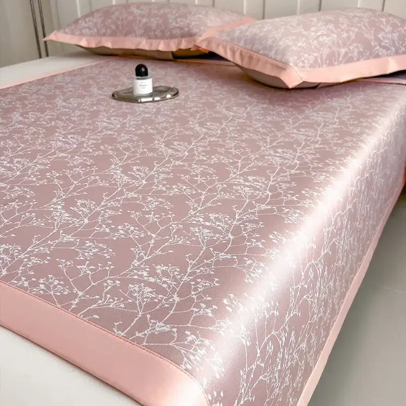 Gray & lavender branch pattern bed mat set bedroom cooling mattress