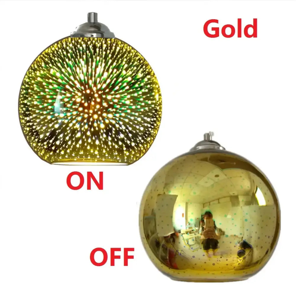 Green & gold mosaic colorful glass ball pendant light dining room