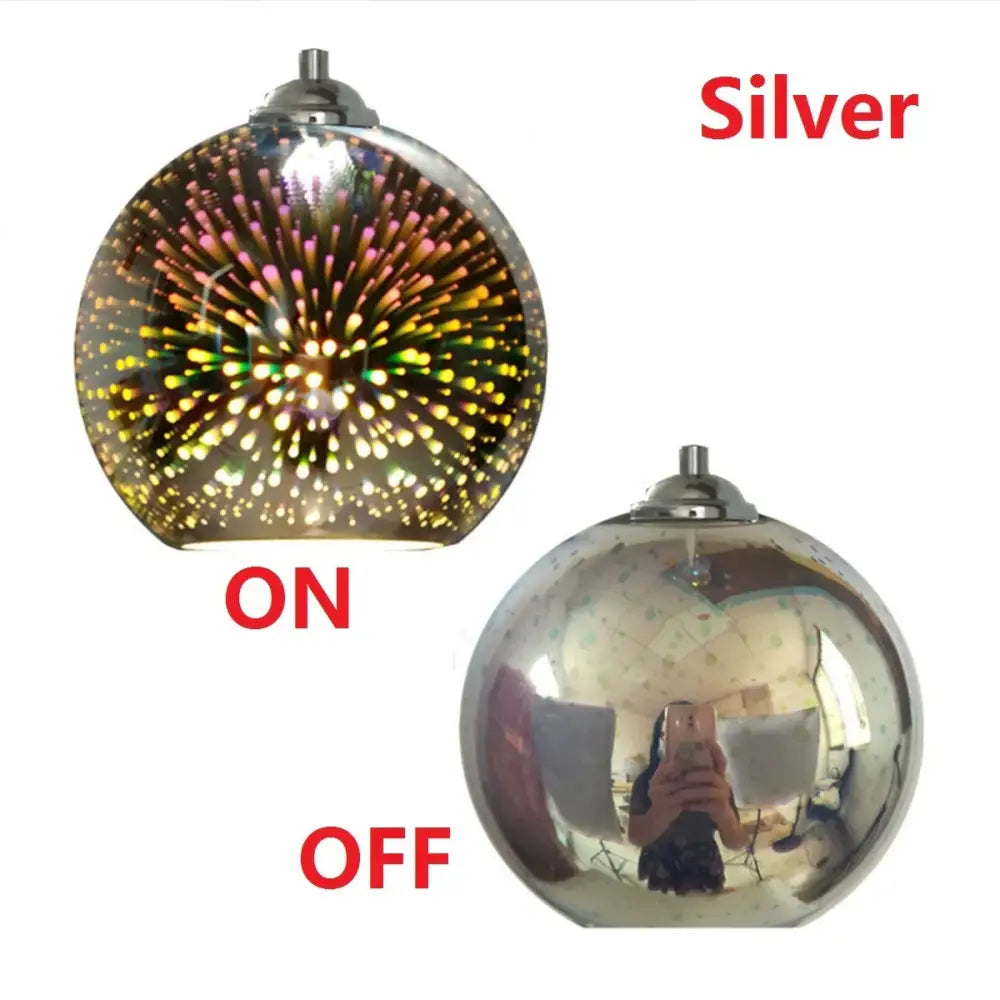Green & gold mosaic colorful glass ball pendant light dining room