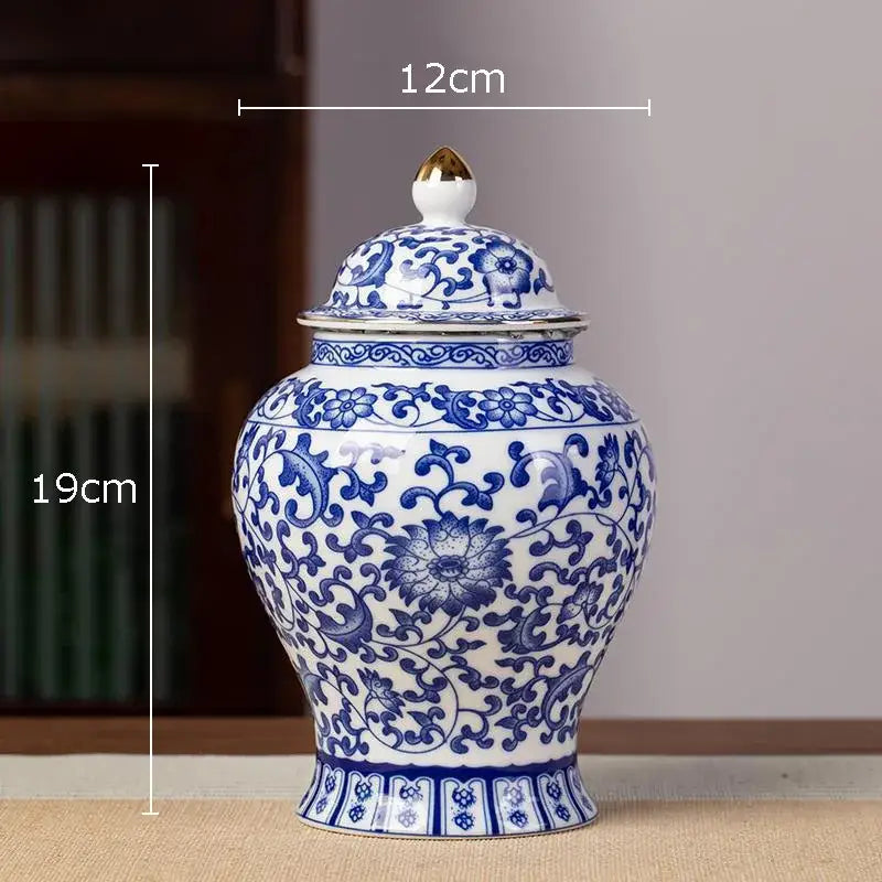 Hand-painted floral white porcelain tea canister kitchen storage jar