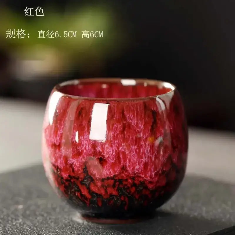 Handcrafted crackle glaze kung fu tea cup set dining room drinkware