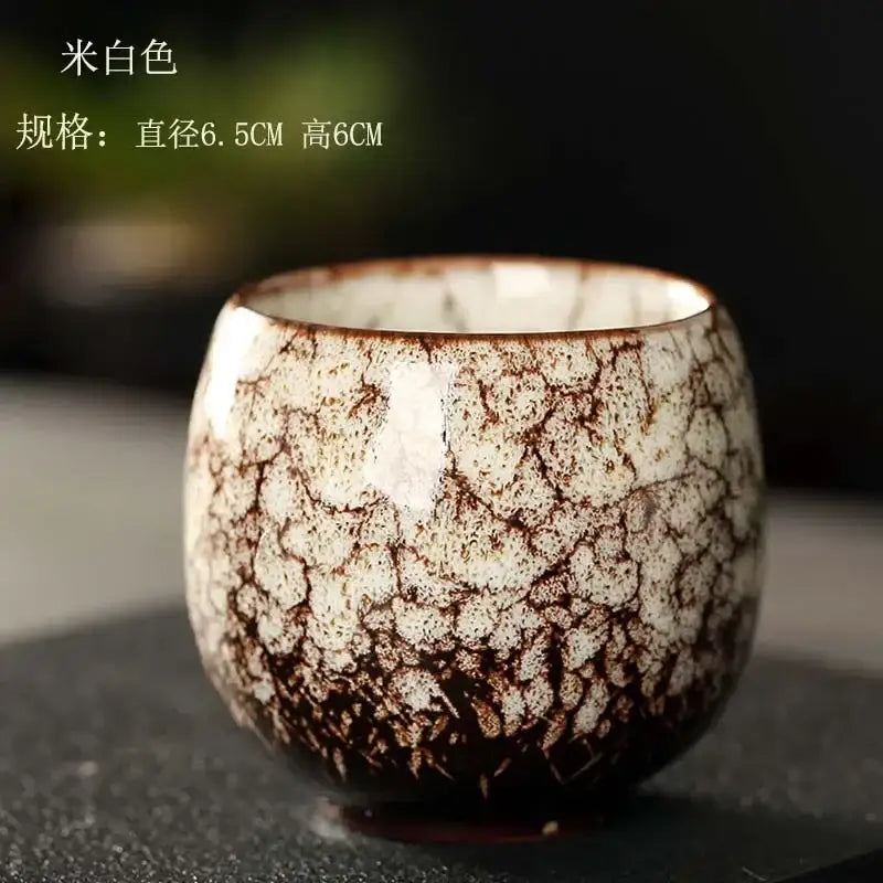 Handcrafted crackle glaze kung fu tea cup set dining room drinkware