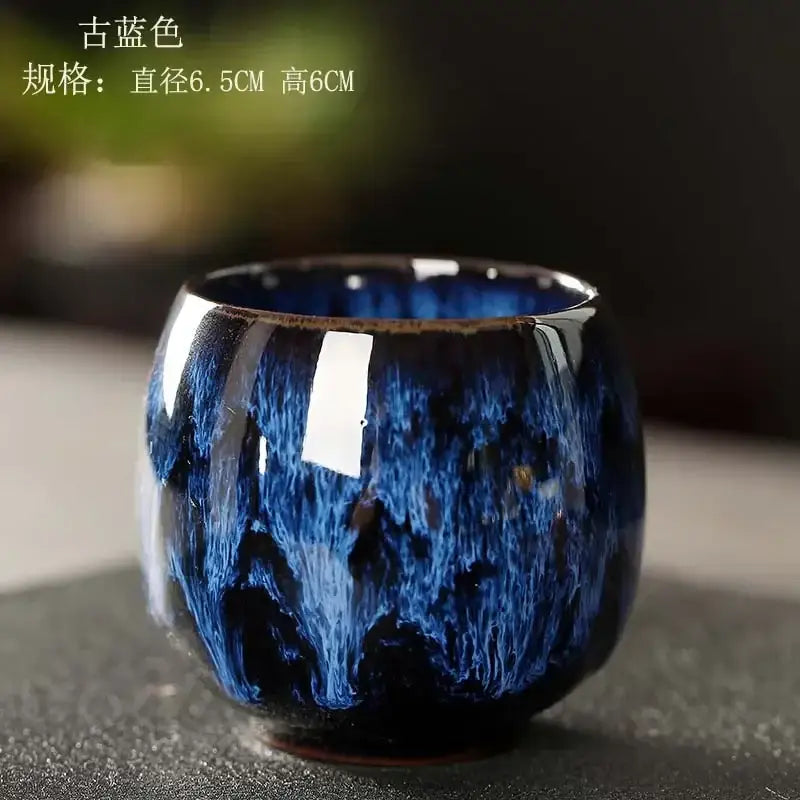Handcrafted crackle glaze kung fu tea cup set dining room drinkware