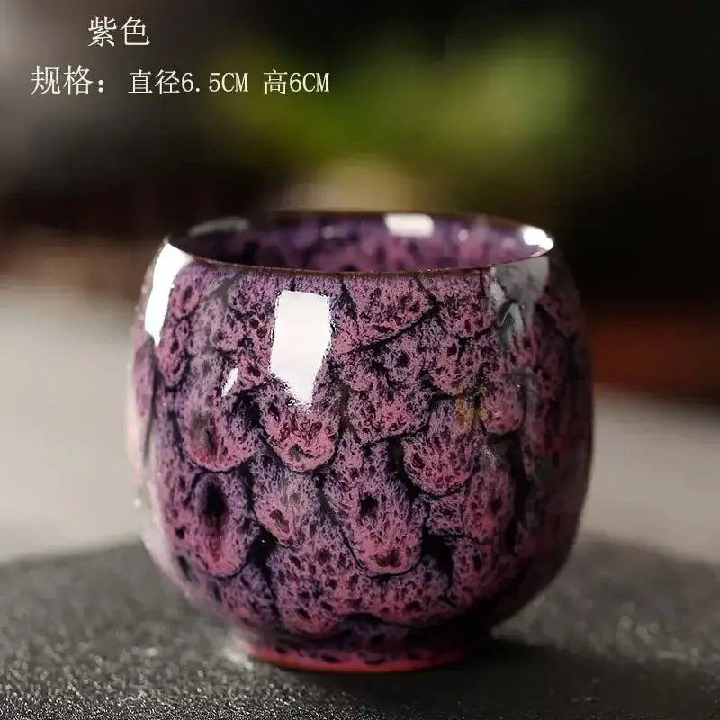 Handcrafted crackle glaze kung fu tea cup set dining room drinkware