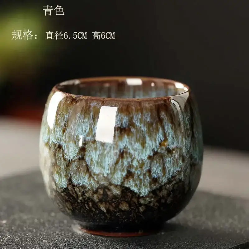 Handcrafted crackle glaze kung fu tea cup set dining room drinkware