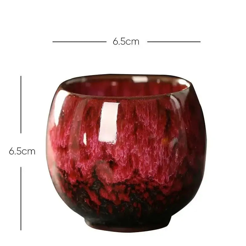 Handcrafted crackle glaze kung fu tea cup set dining room drinkware