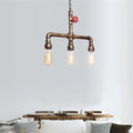 Industrial antique brass valve wheel pendant light kitchen chandelier