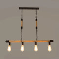 Industrial beige rope island light fixture – kitchen bare bulb design