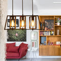 Industrial black 3 light frame island pendant light kitchen chandelier