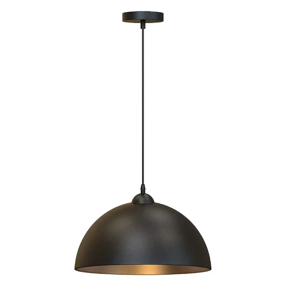 Industrial black and gold metal cage pendant light kitchen lamp