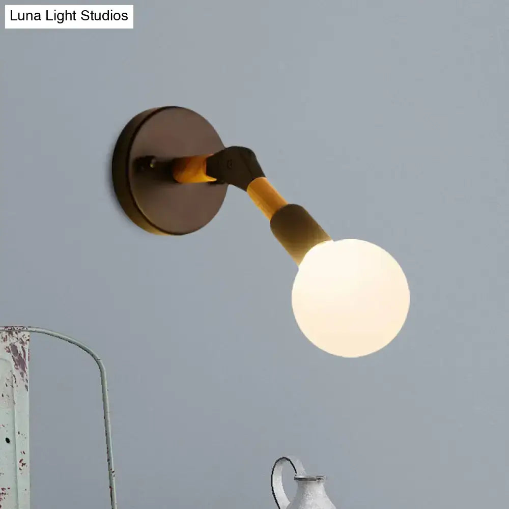 Industrial black and ocean blue wall sconce bedroom globe light