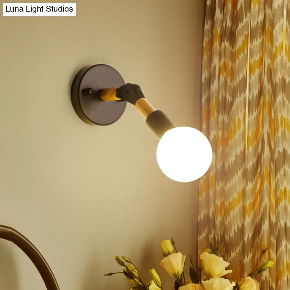 Industrial black and ocean blue wall sconce bedroom globe light
