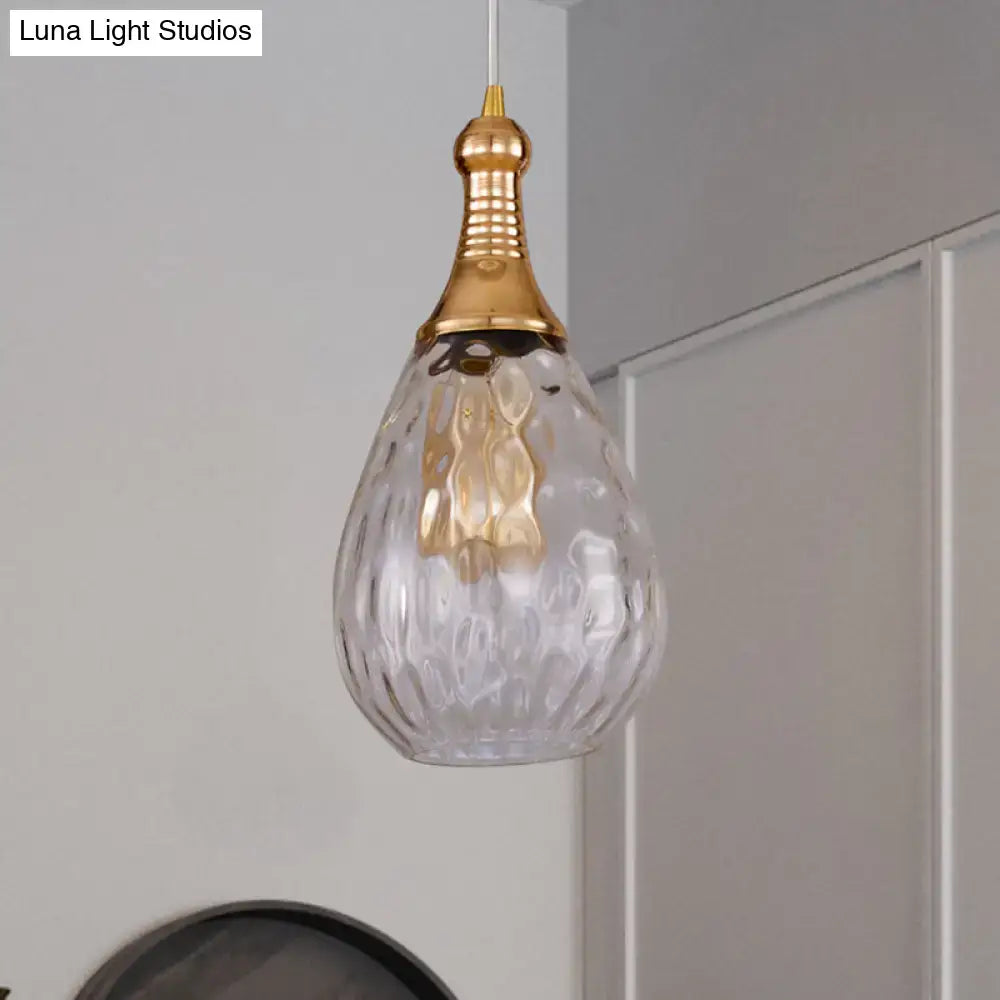 Industrial black & brass smoked glass pendant ceiling light bedroom