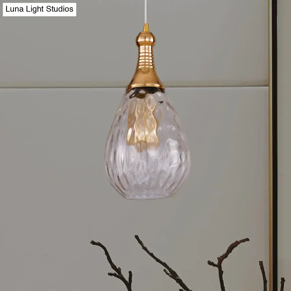 Industrial black & brass smoked glass pendant ceiling light bedroom