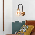 Industrial black & brass wall lamp – bedroom led light fixture