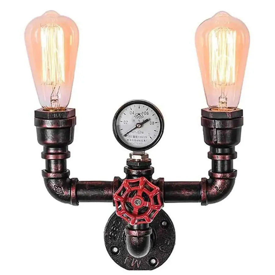Industrial black & copper steampunk wall sconces for bathroom