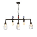 Industrial black gauge metal island lighting kitchen pipe chandelier