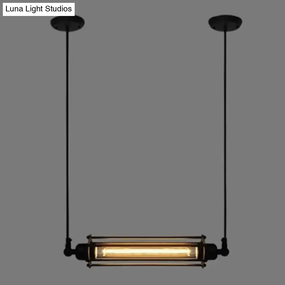 Industrial black iron pendant ceiling light kitchen filament lamp