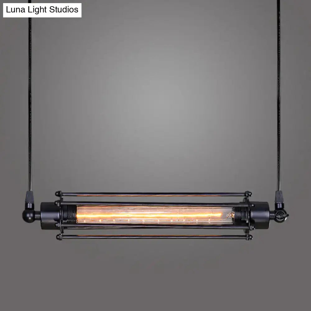 Industrial black iron pendant ceiling light kitchen filament lamp