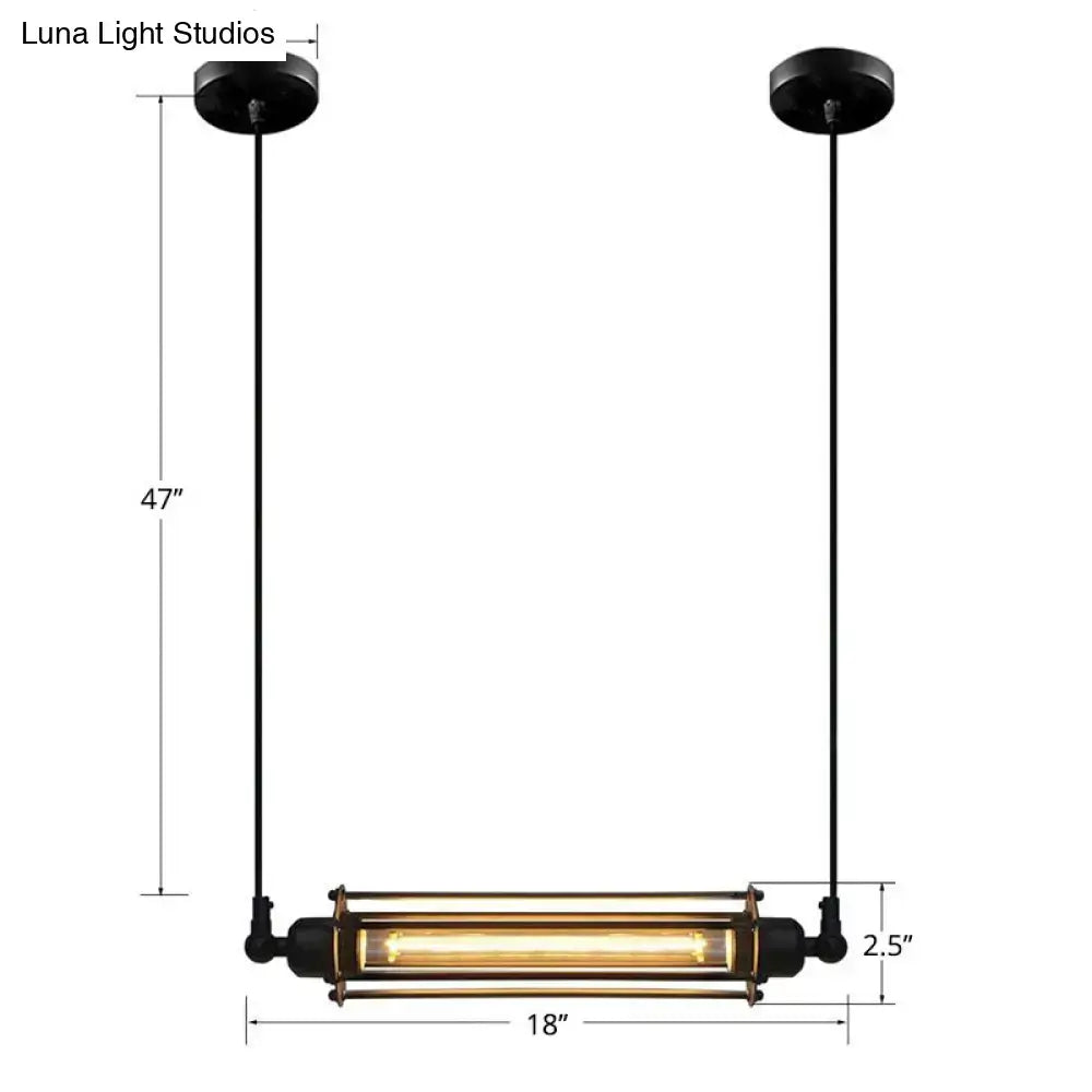 Industrial black iron pendant ceiling light kitchen filament lamp