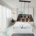 Industrial black linear ceiling light – kitchen 3-light pendant