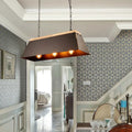 Industrial black metal and wood pendant lamp dining room island lights