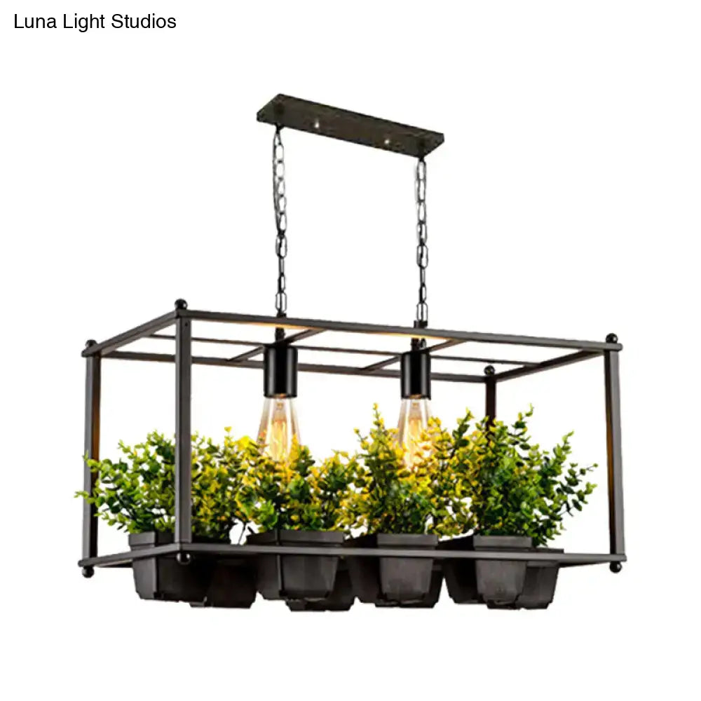 Industrial black metal led plant hanging light dining room e26 e27 bulb