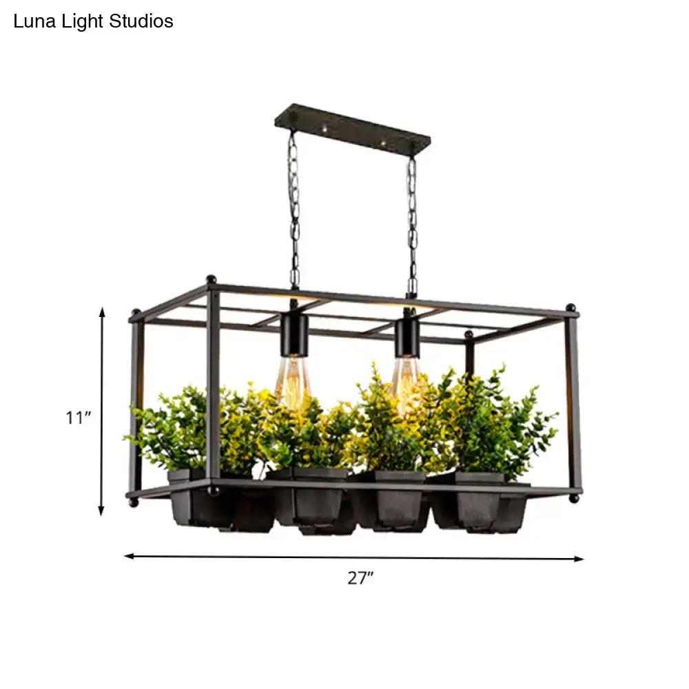 Industrial black metal led plant hanging light dining room e26 e27 bulb