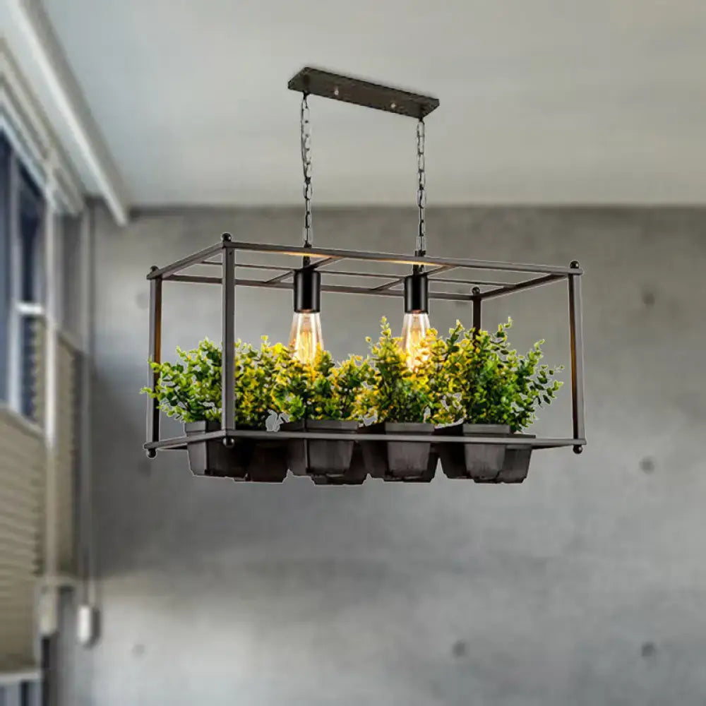 Industrial black metal led plant hanging light dining room e26 e27 bulb