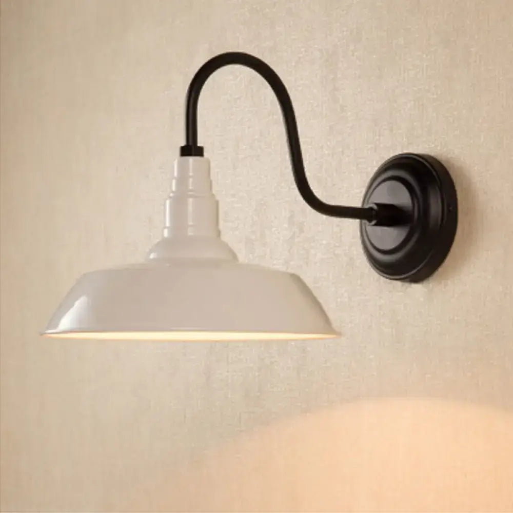Industrial black metal shade wall light – kitchen farmhouse sconce