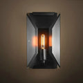 Industrial black metal wall mounted sconce light bedroom fixture