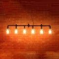 Decorbites industrial pendant light with black pipe frame and five beer mug glass jar bulbs for 220v-240v use