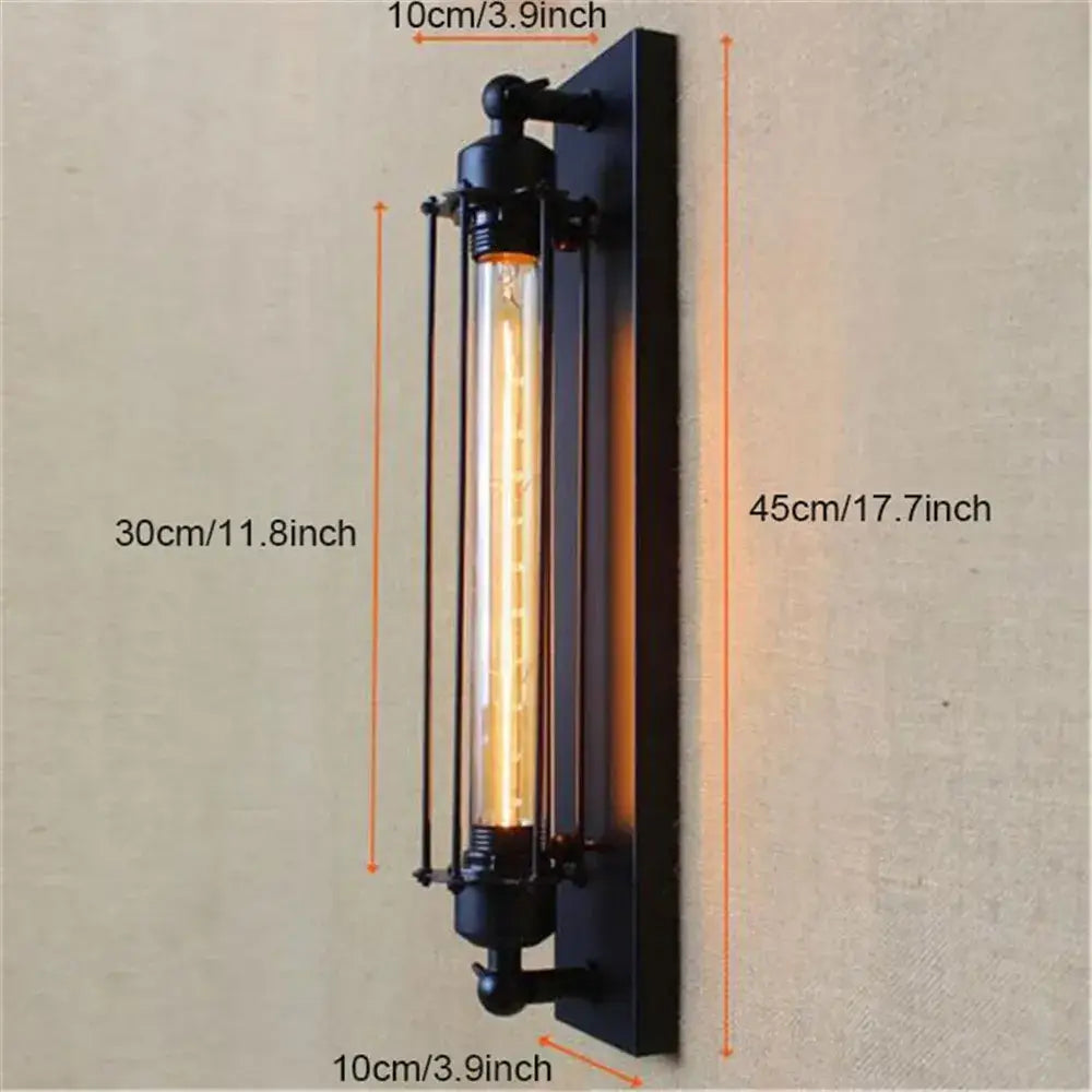 Industrial black rustic edison wall light kitchen metal sconce