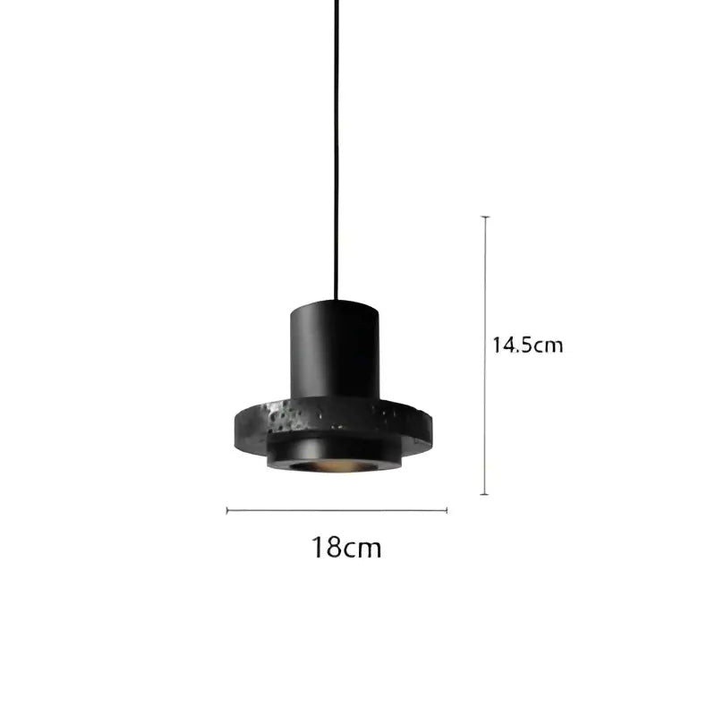 Industrial black travertine cement pendant light kitchen hat light