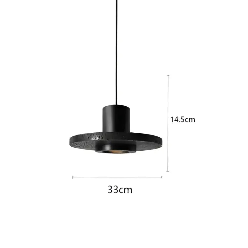 Industrial black travertine cement pendant light kitchen hat light