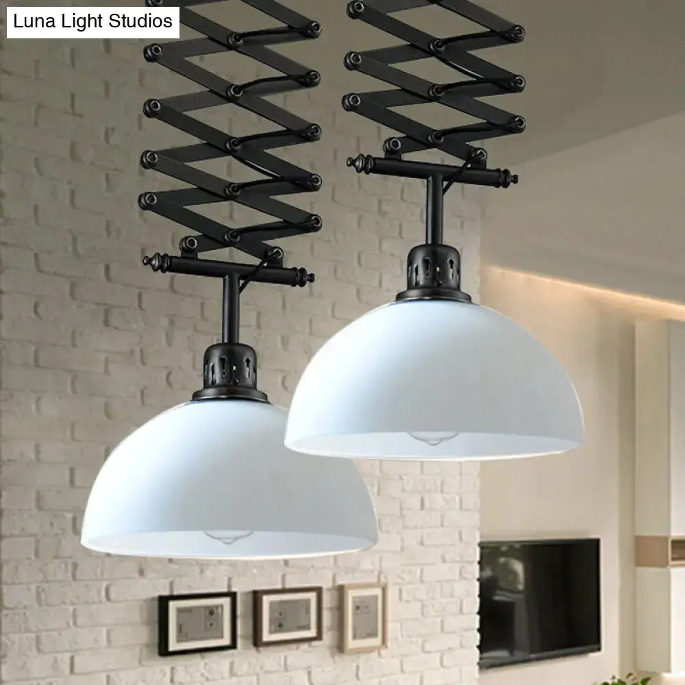 Industrial black & white pendant light balcony extendable lamp