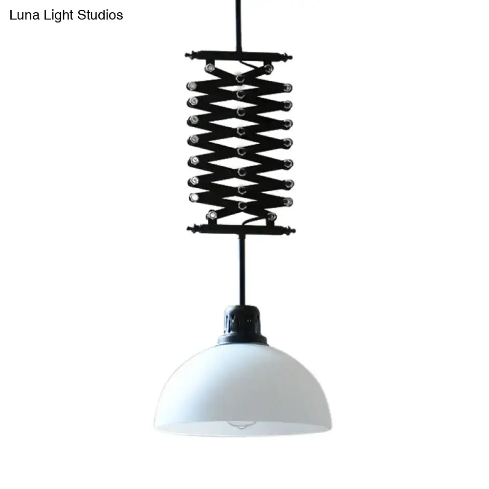Industrial black & white pendant light balcony extendable lamp