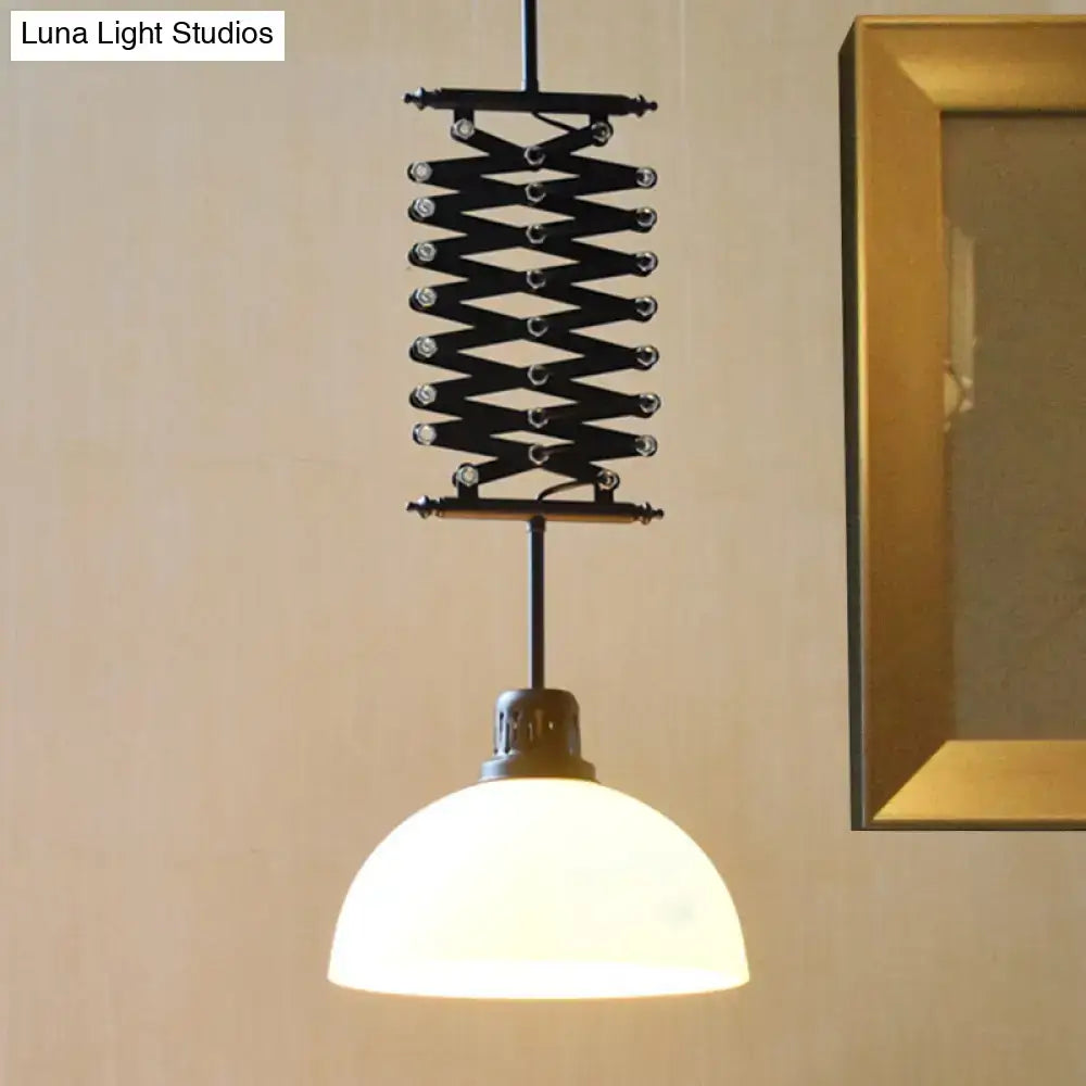 Industrial black & white pendant light balcony extendable lamp