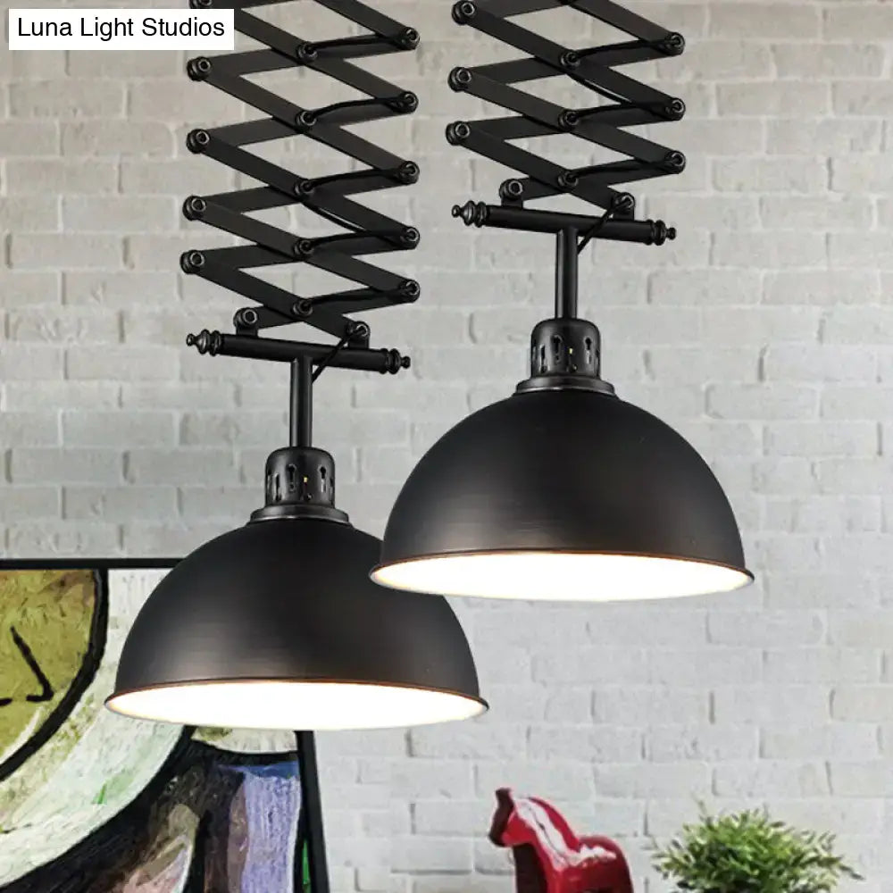 Industrial black & white pendant light balcony extendable lamp