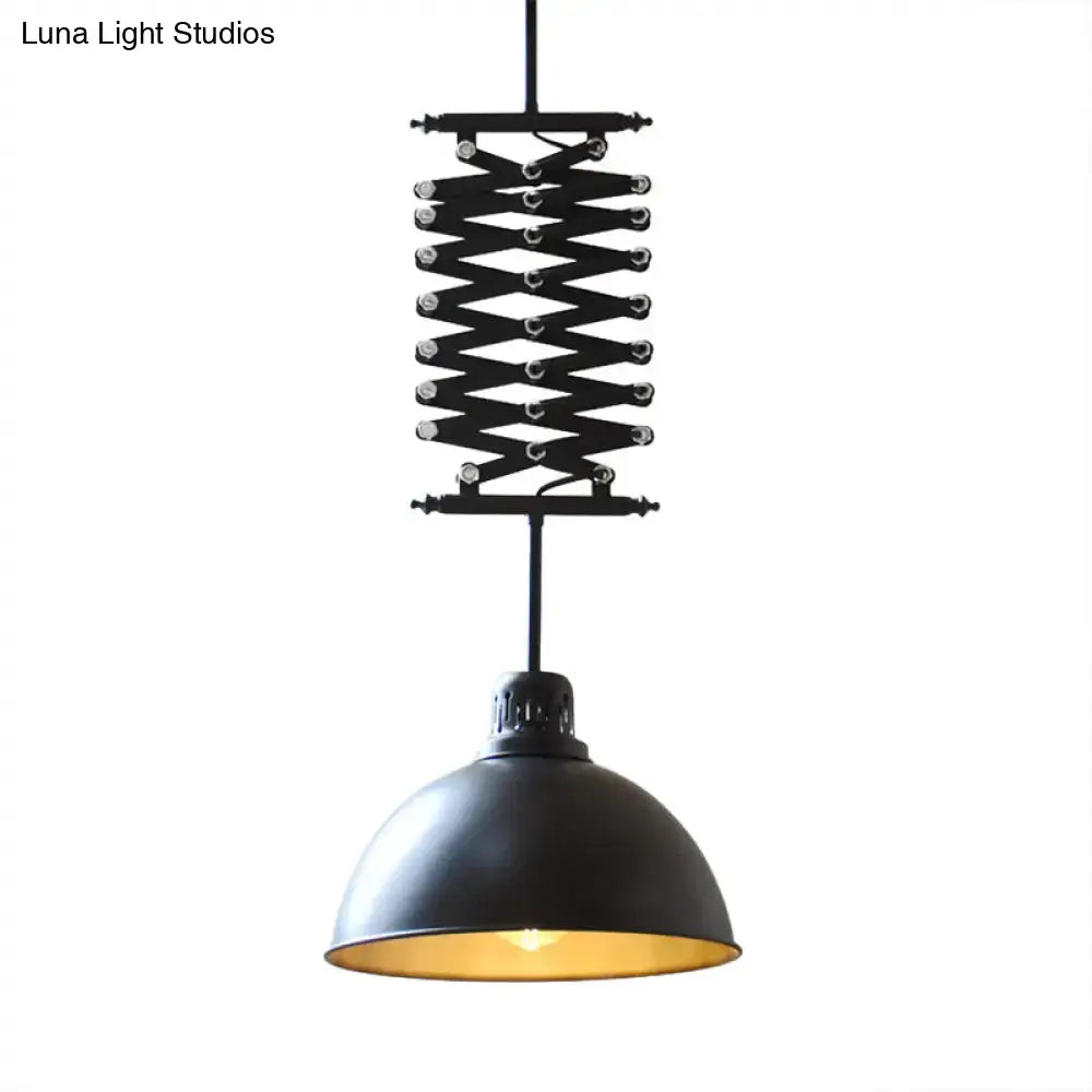 Industrial black & white pendant light balcony extendable lamp
