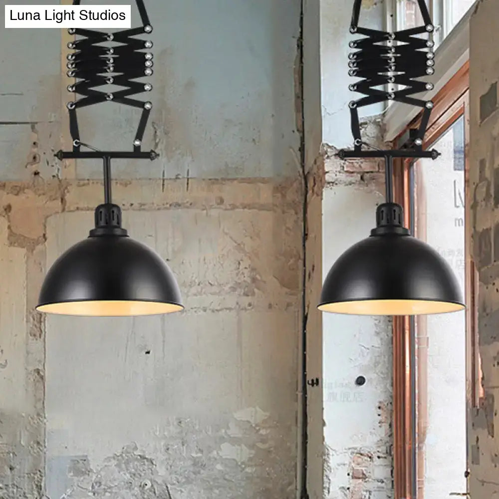 Industrial black & white pendant light balcony extendable lamp