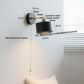 Industrial black wood led wall sconce with brass accent stair light