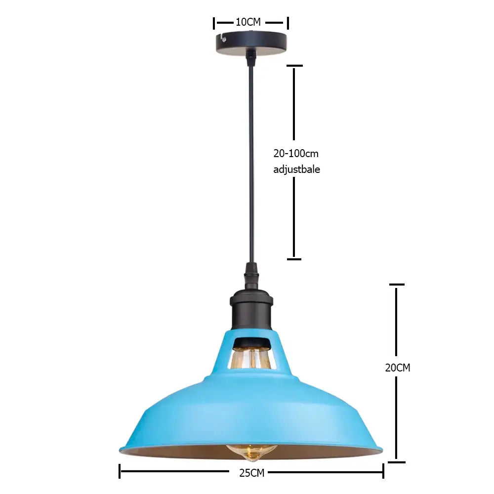 Industrial blue vintage pendant light kitchen hanging fixture