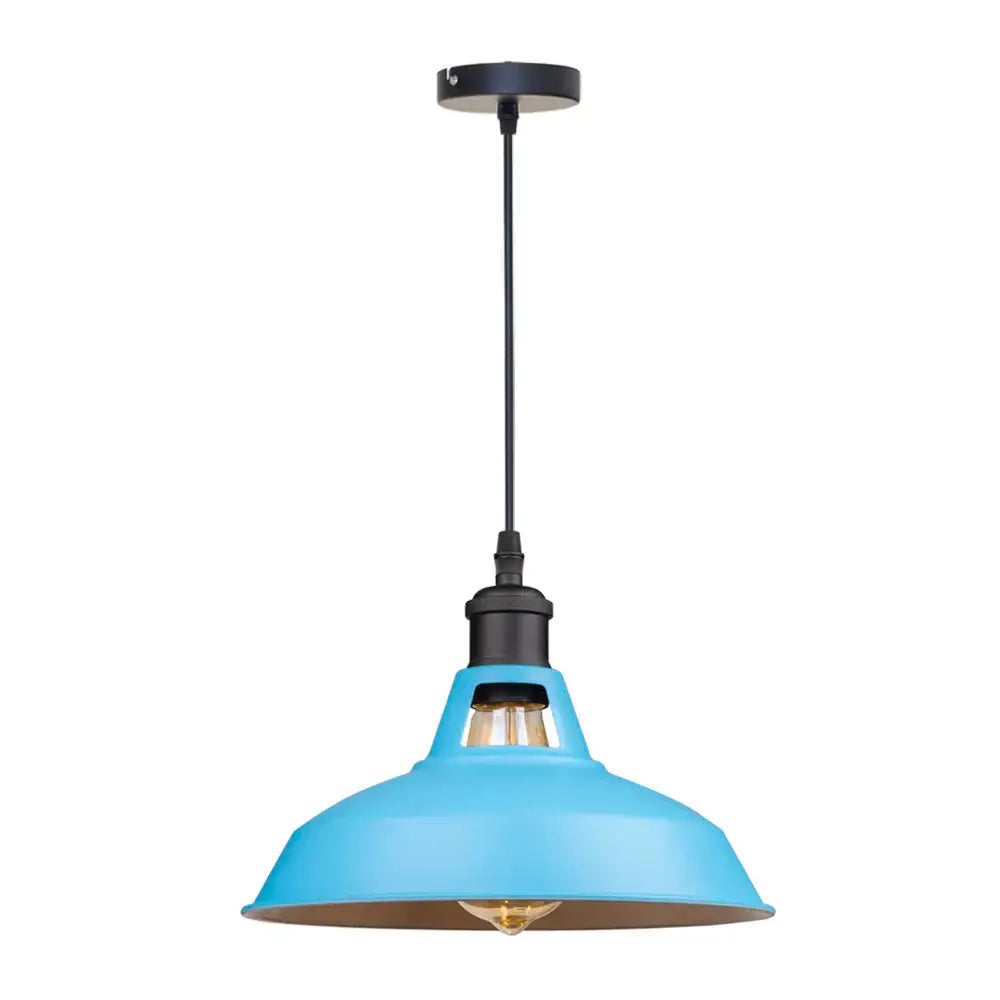 Industrial blue vintage pendant light kitchen hanging fixture